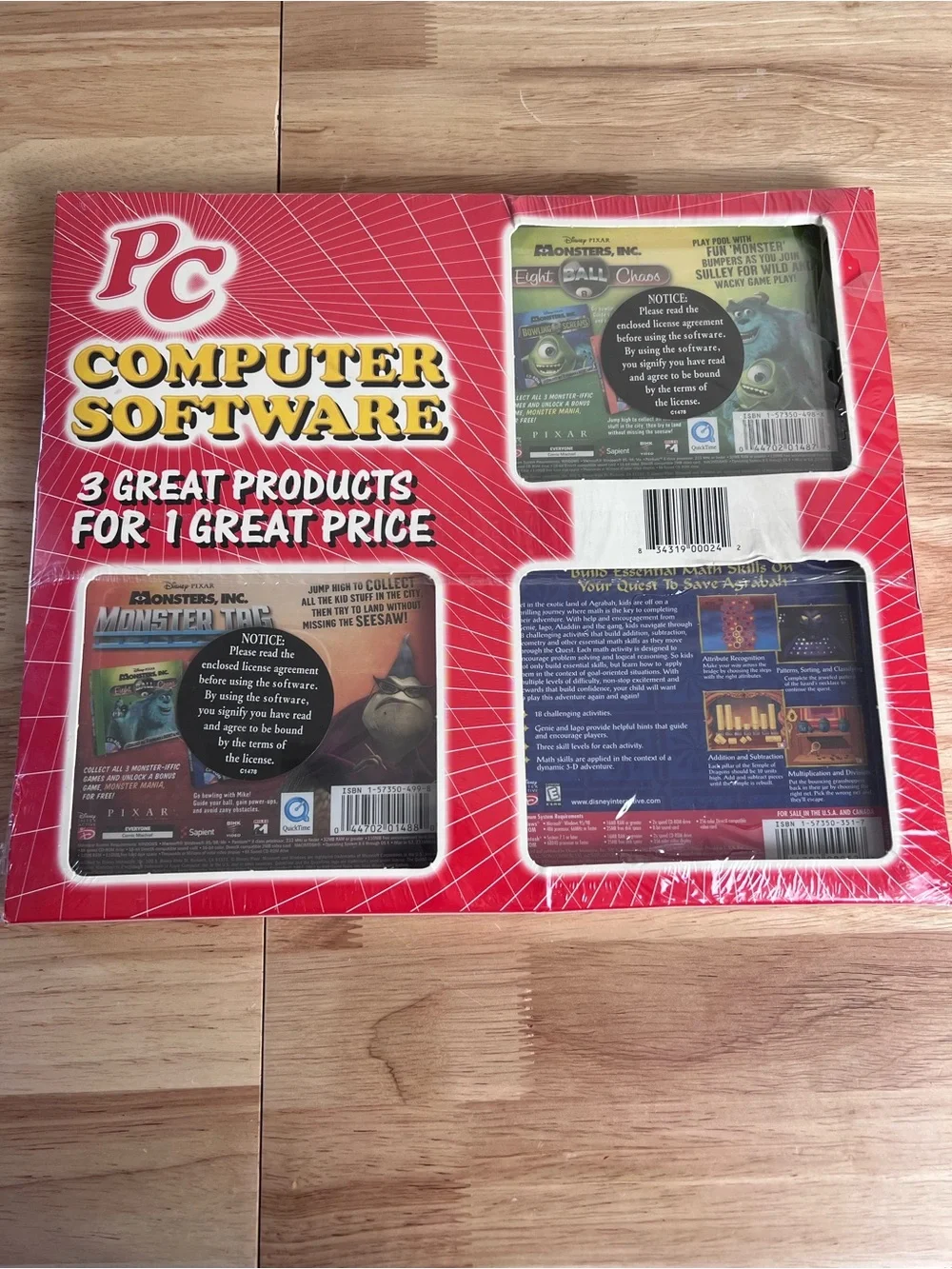 Vintage Disney Pixar Monsters Inc PC Game Bundle factory Sealed